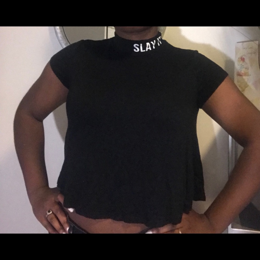 Mock Neck Crop Top